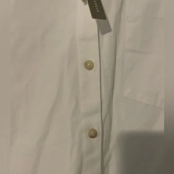 Anthropologie Women's White Maeve Lace-Hem Smock Mini Shirt Dress L Size NWT - Picture 4 of 8